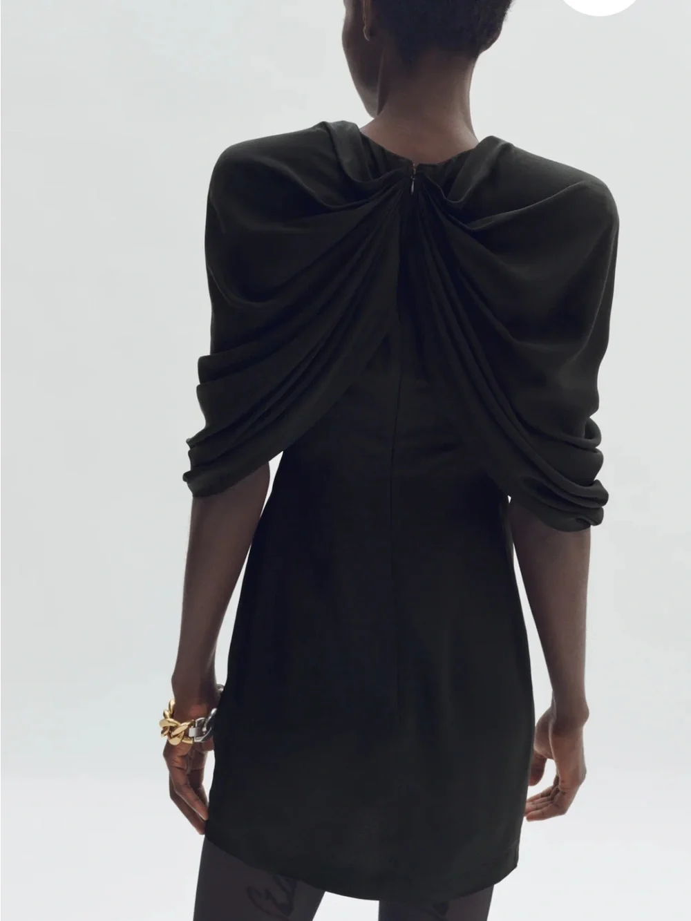 Stella McCartney x H&M Black Draped-Sleeve Mini Dress - Picture 3 of 4